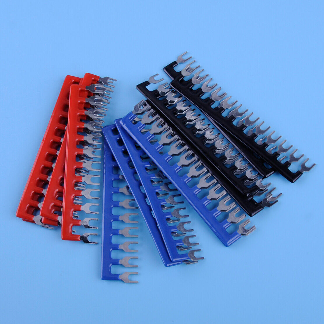 15x 400V 10A Fork Shape Pre Insulated 12 Position Barrier Block Strip Wire Li