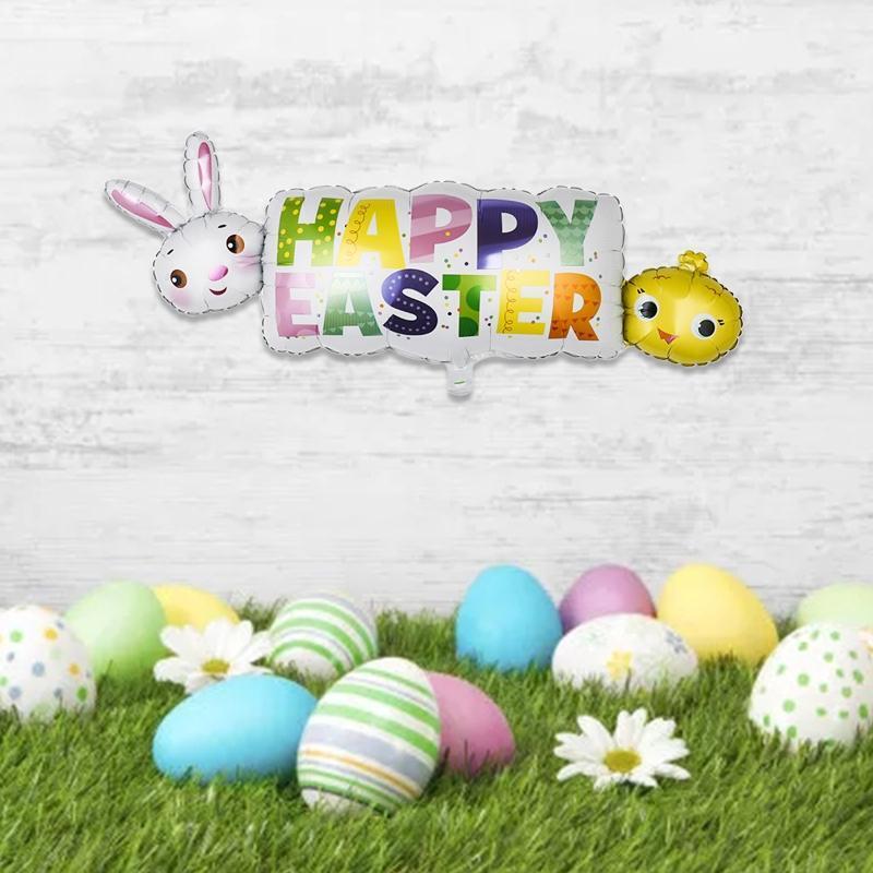 Happy Easter Bunny Aluminum Film Balloons Set of 10 Cartoon Animal Balloon