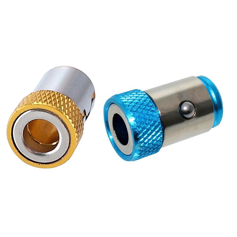 1/4 inch Screwdriver Bits Batch Head Magnetic Ring Screwlock Sleeve (Blue)