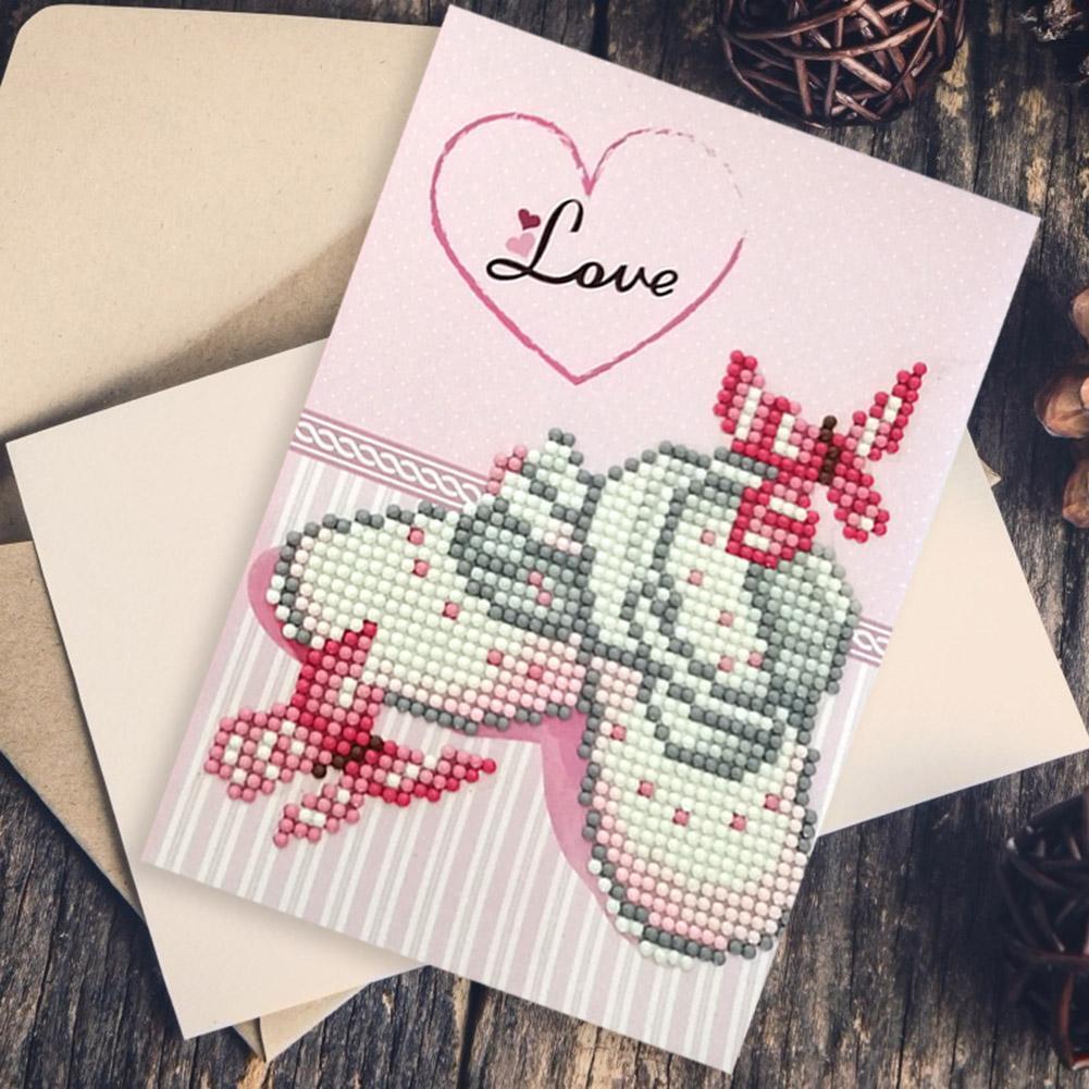 5D DIY Drills Diamond Painting Valentine Greeting Card Party Birthday Gifts
