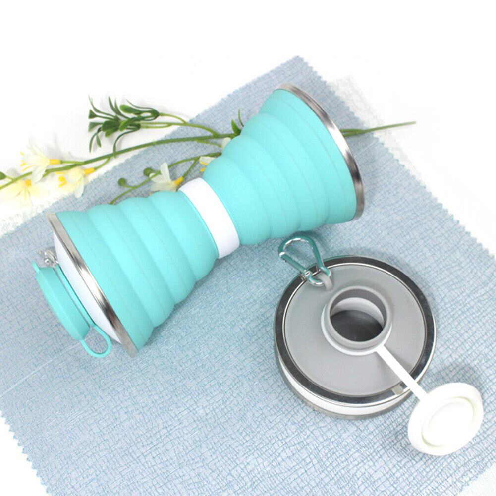 500mL Collapsible Soft Kettle Outdoor Silicone Water Bottle (Light Green)