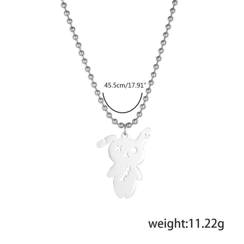 Gothic Hollow Out Rabbit Pendant Necklace Bunny Punk Choker Hiphop Neck Jewelry