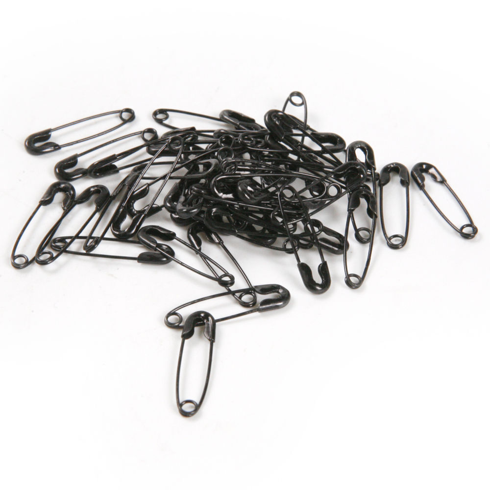 19mm 100pcs Safety Pins Black Sewing Craft Jewellery Baby Nappy Pins