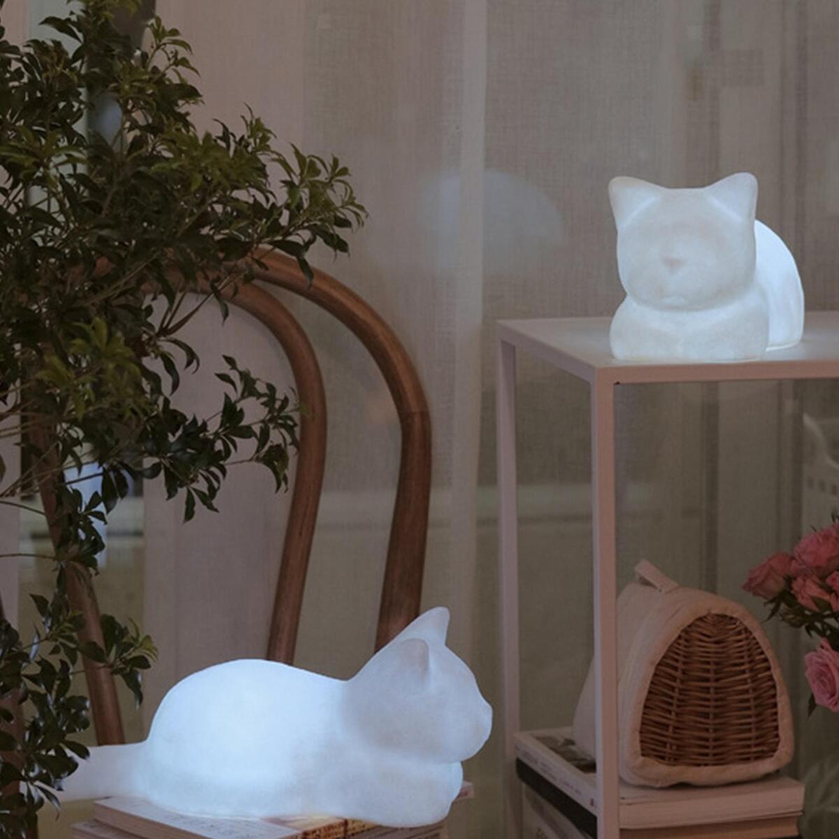 Cat Night Light Battery Operated Vinyl Lamp for Boys Girl Women Lady Bedroom