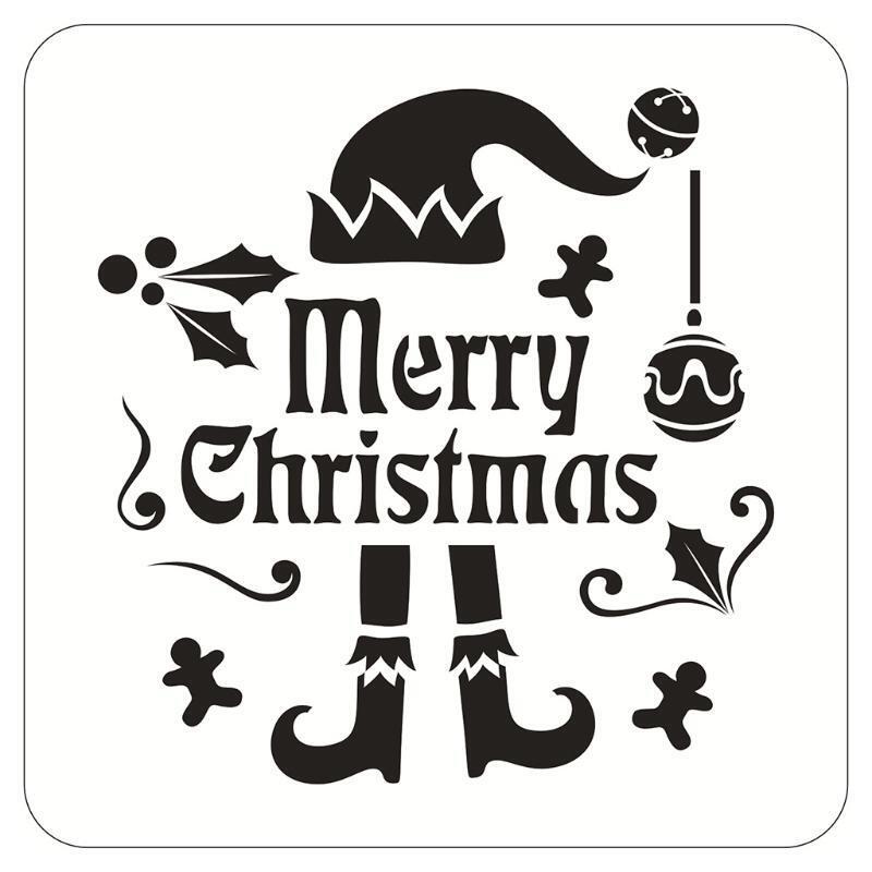 16 Pcs Christmas Stencils Plastic Drawing Templates for Home School Party Decors