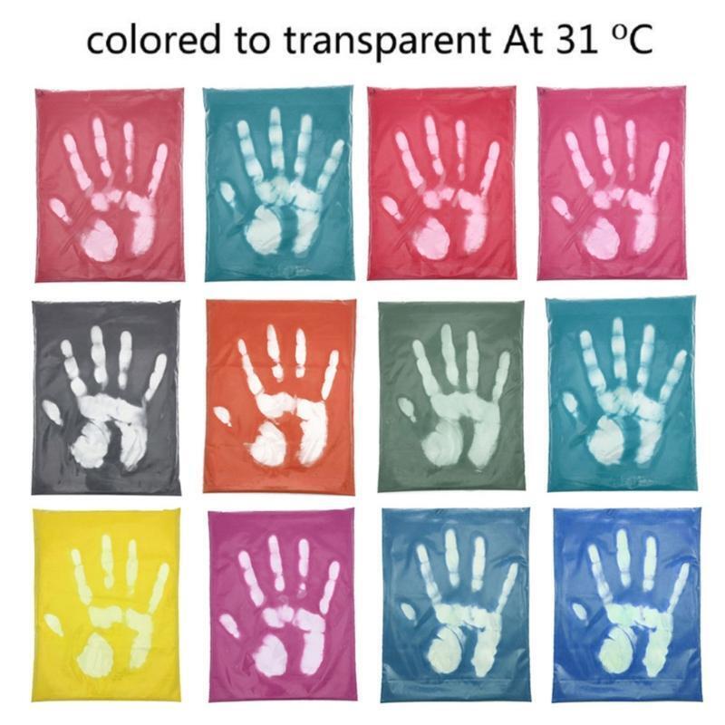 12 Colors Thermochromic Activated Pigment Heat Sensitive Color Change Powder Kit