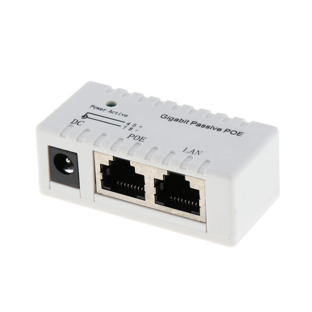 2x 12V-52V Gigabit PoE Injector  Supply Ethernet Adapter 2.1mm x 5.5mm