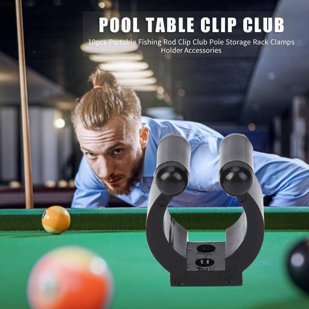 10pcs Fishing Rod Storage Clips Portable Club Pole Rack Clamps Holder (M)