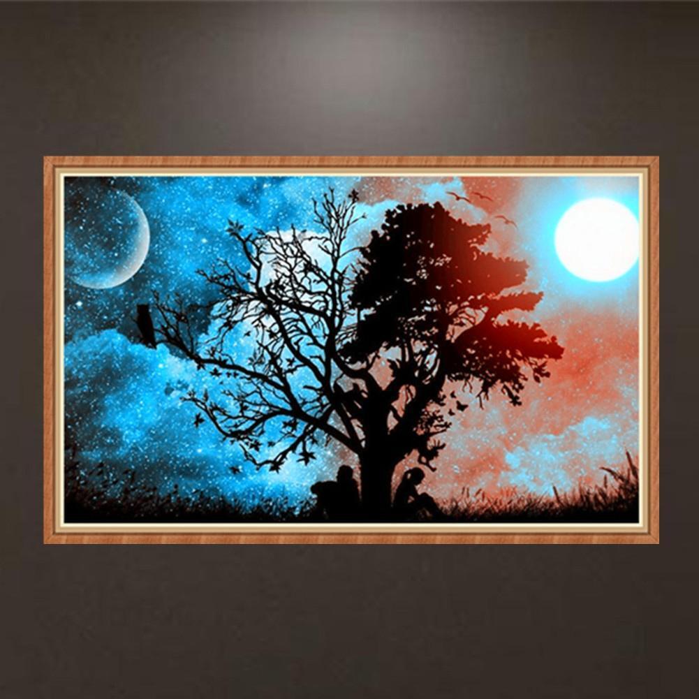 Moonlight Tree Full Drill Round Diamond Painting Needlework Cross Stitch