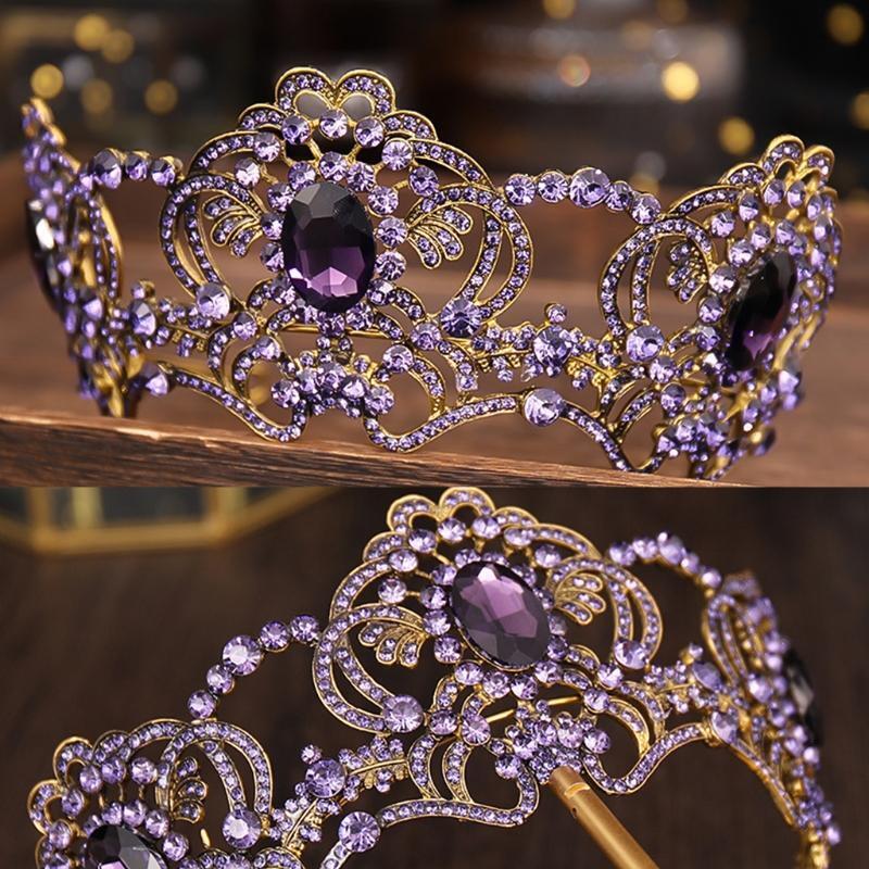Baroque Princess Bridal Crown Crystal Rhinestone Pageant Headband Jewelry Tiara