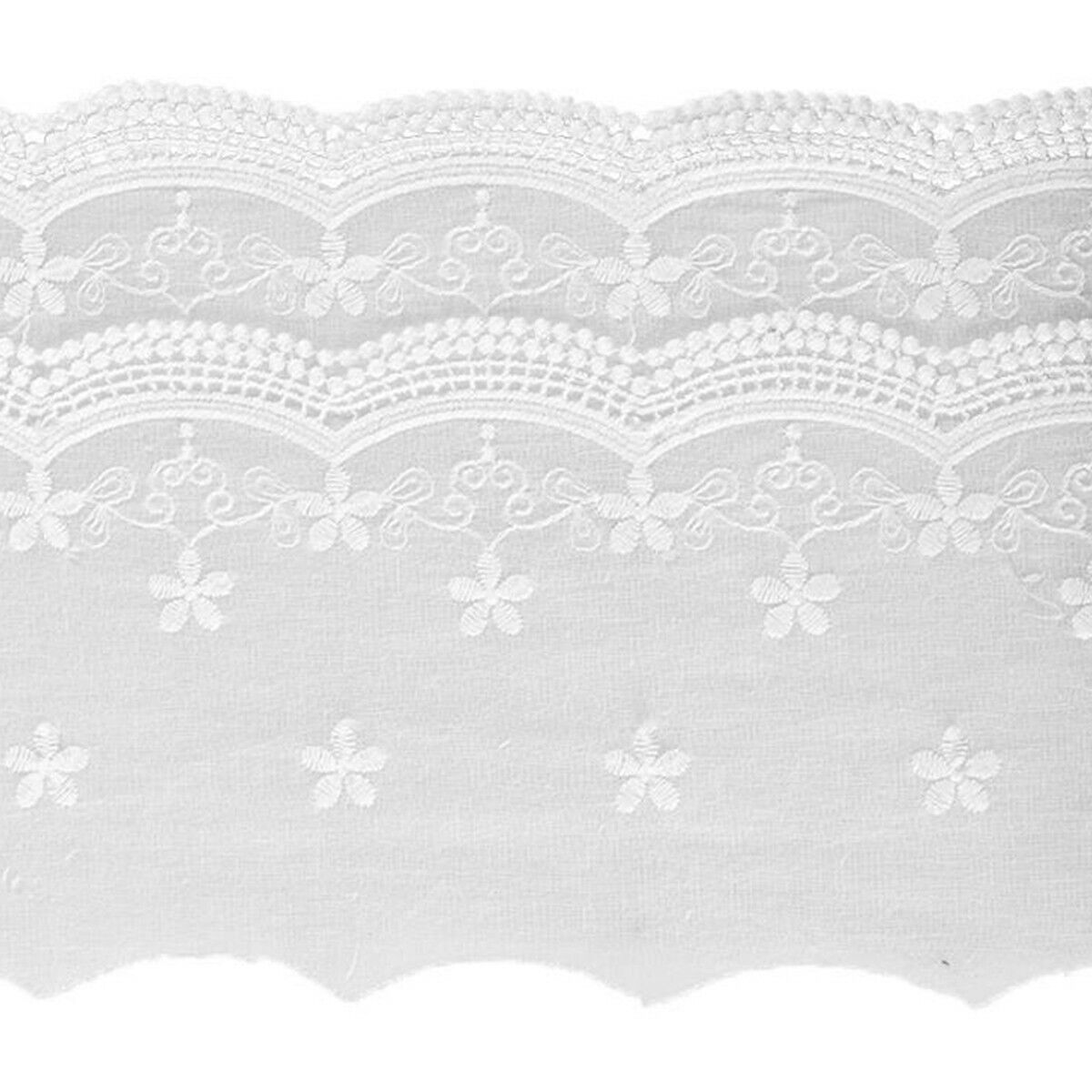 Embroidery Lace Trim White Cotton Fabric Ribbon Clothing Fringe DIY Wedding