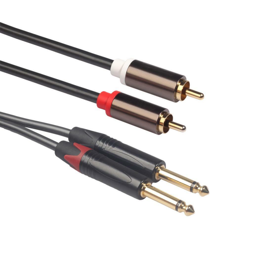 Cable 1/4"  2x 6.35mm to Dual RCA Phono  for Mixer Amplifier