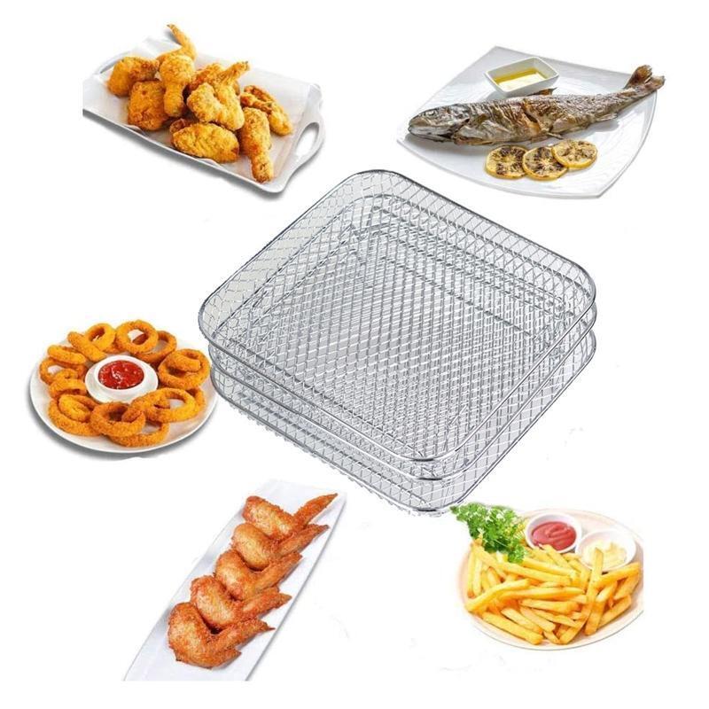 3-Layer Stackable Racks with Clamp Dehydrator Rack Air Fryer Accessories