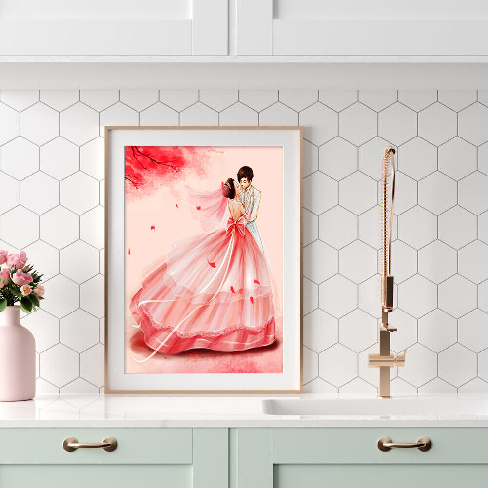 5D DIY Diamond Painting Wedding Couples Full Drill Embroidery Room Decor