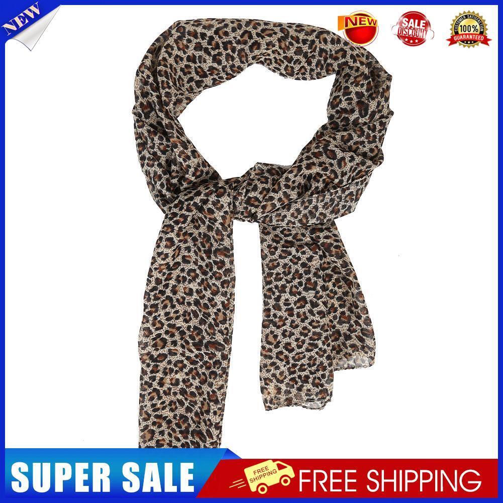 Women Fashion Leopard Printed Scarf Autumn Chiffon Long Shawls Scarves