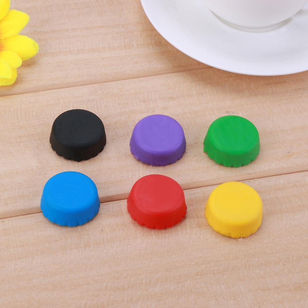 6pcs Beer Bottle Cap Silicone Colorful Leak Free Wine Bottle Sealer Stopper