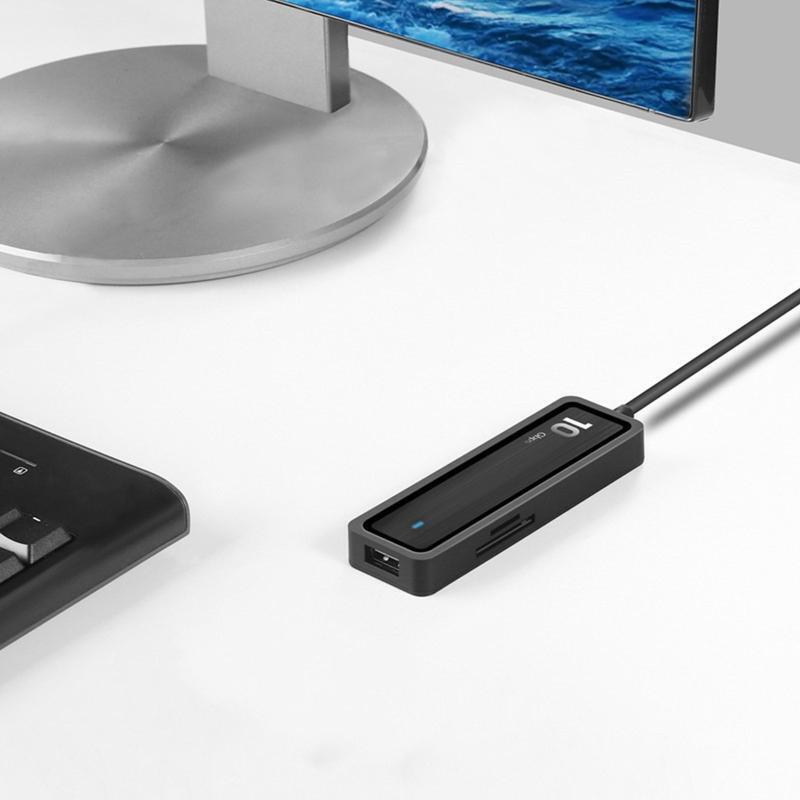 USB Hub Docking Station USB 3.2 Adapter Splitter with SD TF Reader 10GBps 6-Port