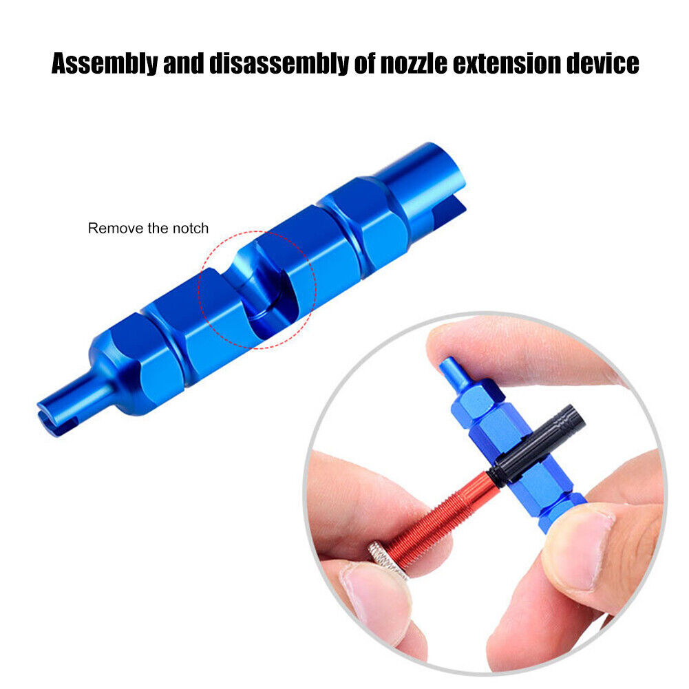 TOOPRE Bicycle Bike Valve Core Tube Wrench Nozzle Removal Tool (Blue)
