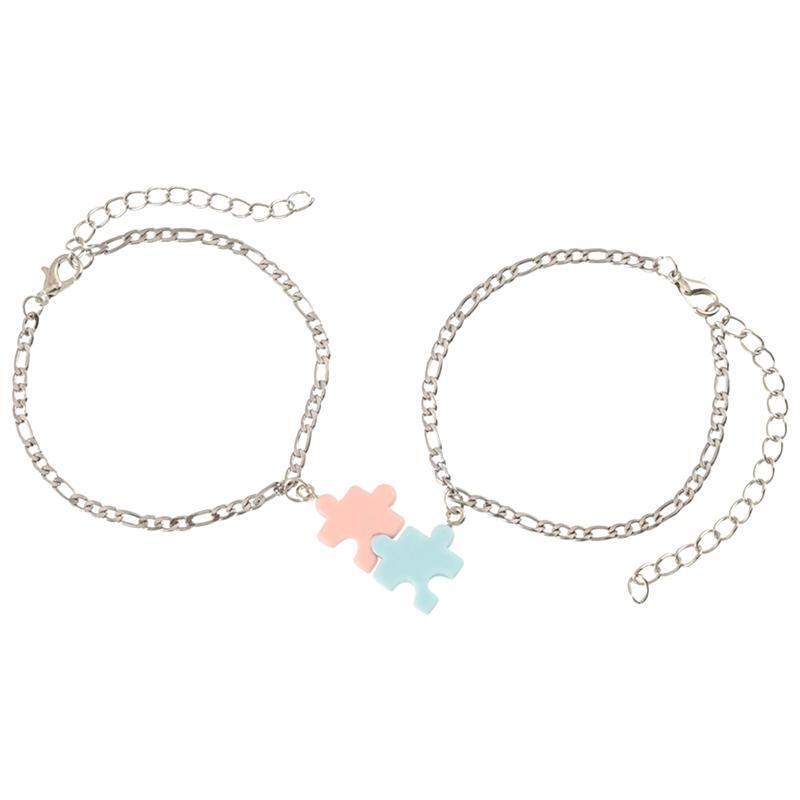 Splicing Bracelet for Couples Stainless Steel Chain Men's Women's Charm Jewelry
