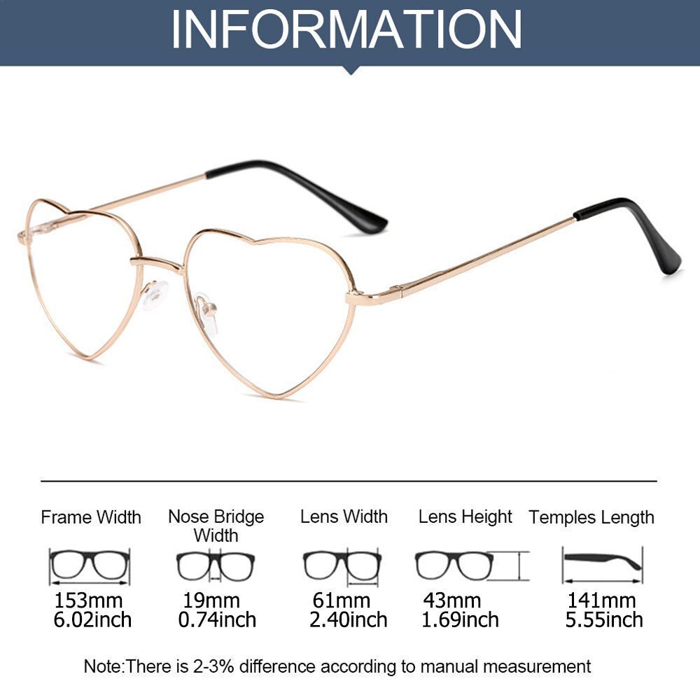 Heart-shaped Frames Photography Eyeglasses Decoration Eyewear Glasses Frame