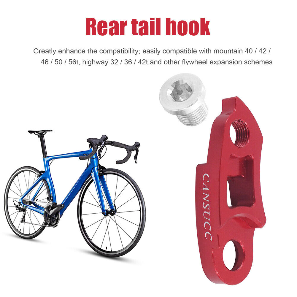 CANSUCC Bicycle Rear Derailleur Hanger MTB Frame Tail Hook Extender (Red)