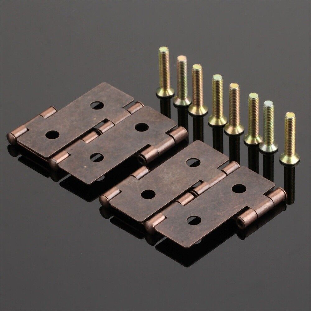 Durable 2pcs Metal Hinge Cabinet Cupboard Wood Decorative Box Door Hinge 45*42mm