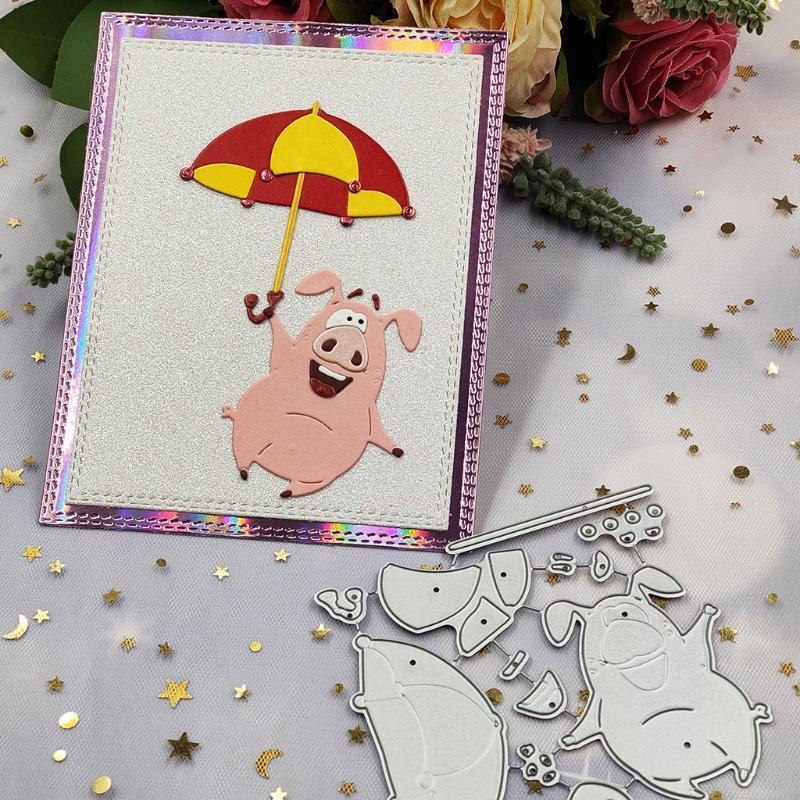 Lovely Pig Cutting Dies Set for Cards Scrapbooking and Stamps Album Card