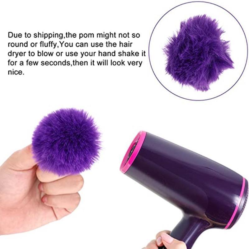 30PCs Colorful Pom Poms Ball with 30 Pieces Open Jump Ring and 30 Pieces Tassels