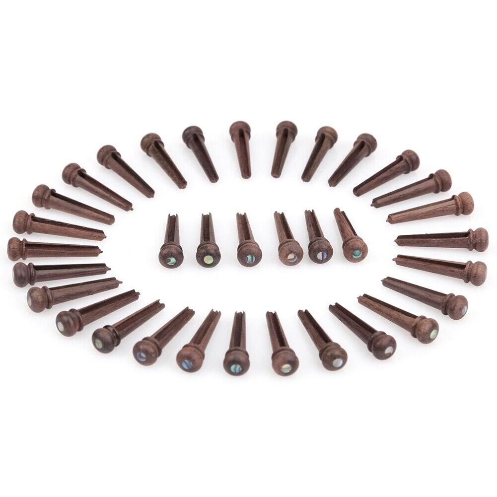 6pcs/set Guitar Rosewood Bridge Pins with Peg Puller for Acoustic Guitar