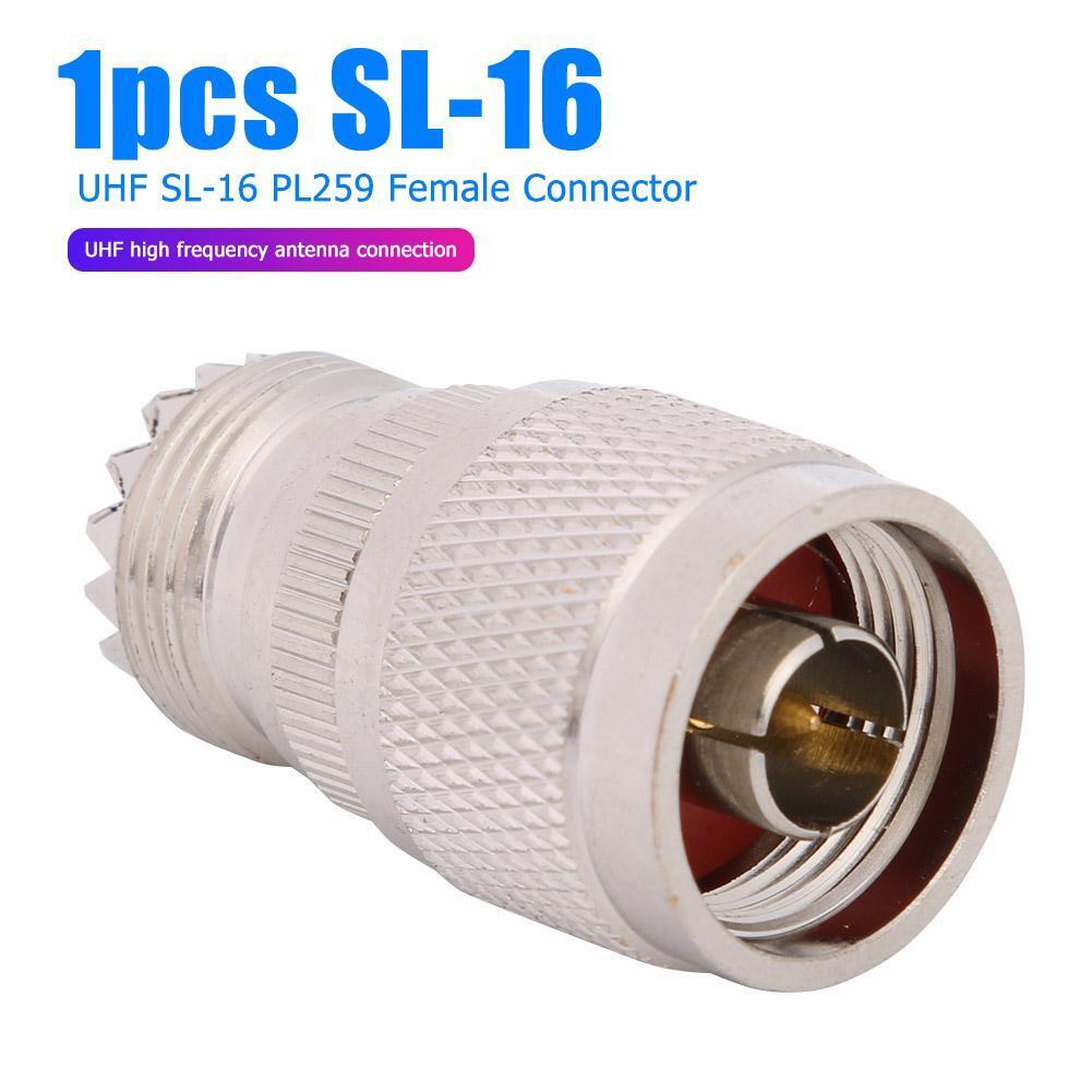 N Type L16 Male Plug to UHF SL-16 PL259 Female RF Coax Adapter Connector