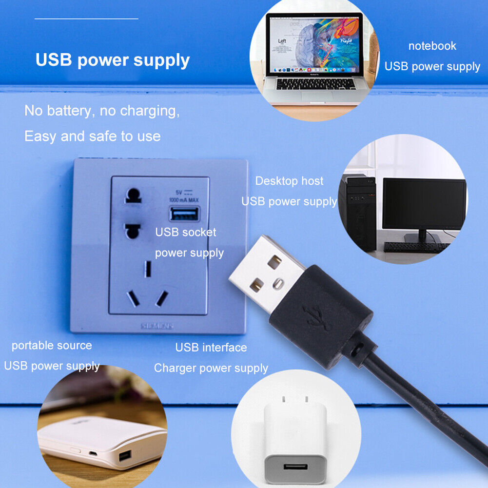 USB Power Supply LED Light Dimmer Live Nightlight Bulb Strip Cable Adapter