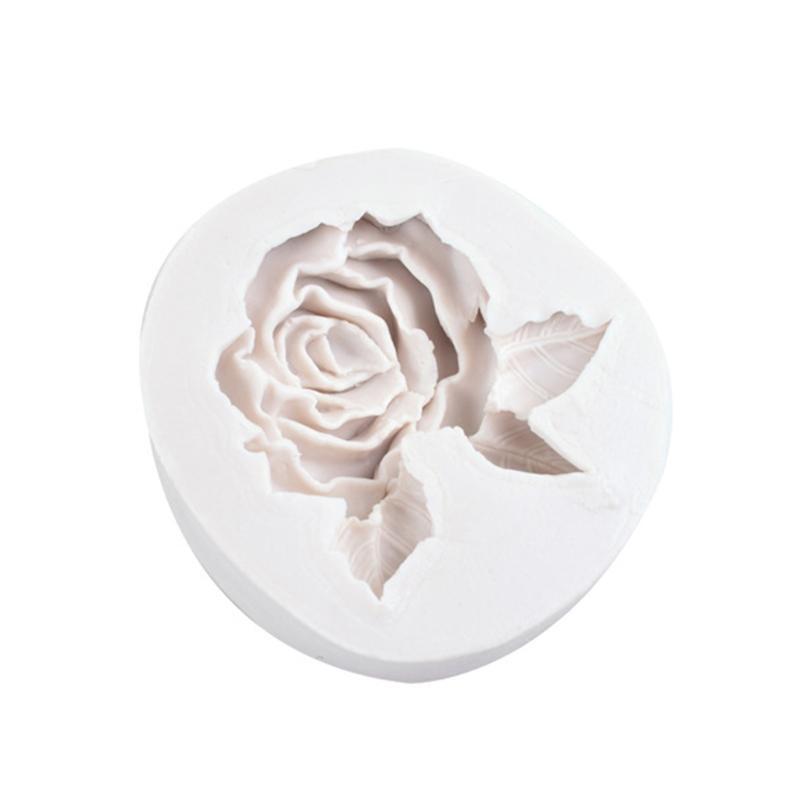 Rose Fondant Mold Flower and Leaves Silicone Mould for Sugarcraft Cupcake Topper