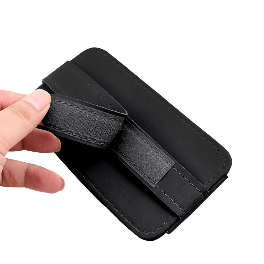 Multifunctional Sunglasses Case Ticket File Sun Visor Storage Bag Card Clip