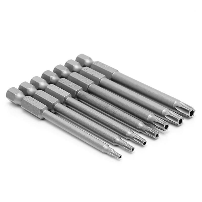 High Precision 7Pcs 75mm T8-T30 Magnetic Torx Screwdriver Bit 1/4 Inch Hex Shank