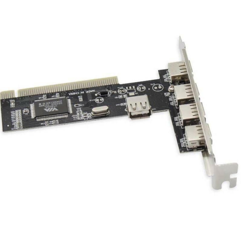 USB 2.0 4 Port 480Mbps High Speed Via Hub PCI Controller Card PCI Adapter Cards