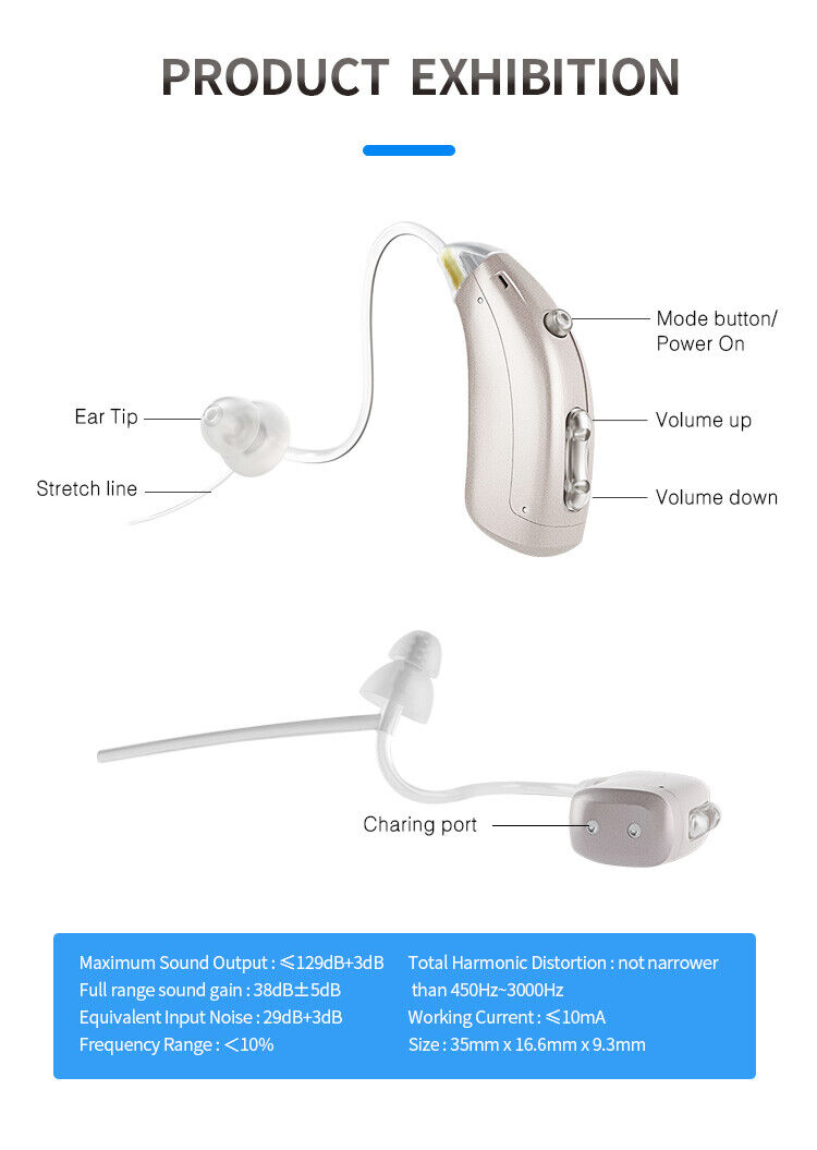Digital Rechargeable Disabled Hearing Aids Ear Sound Amplifier Adjustable