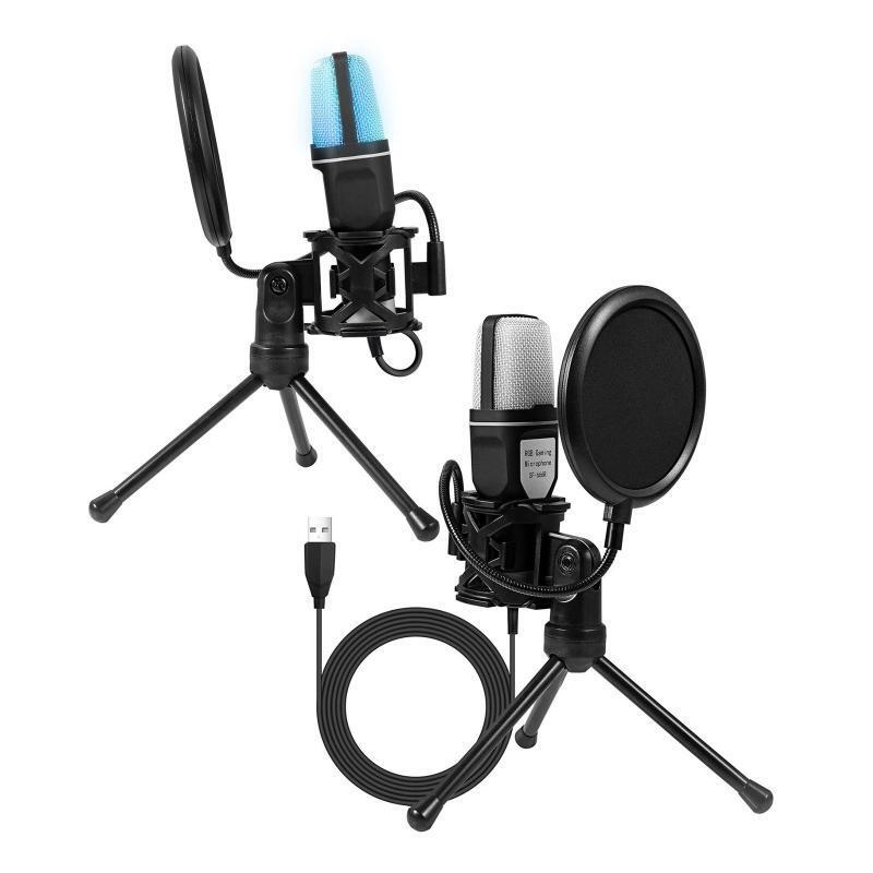 Microphone with Bracket Stand for Birthday Recording Streaming Conference