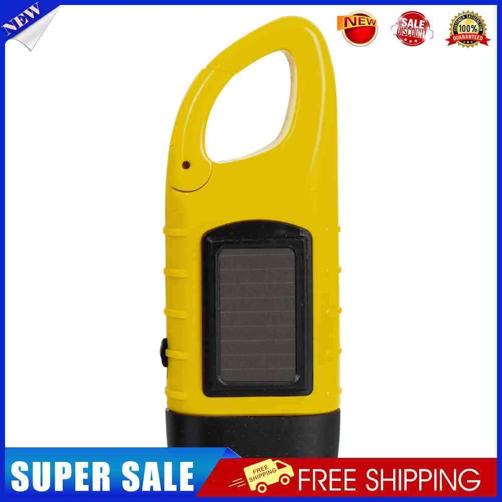 Hand Crank Solar Dynamo Torch Lamp Outdoor Emergency LED Flashlight (yellow