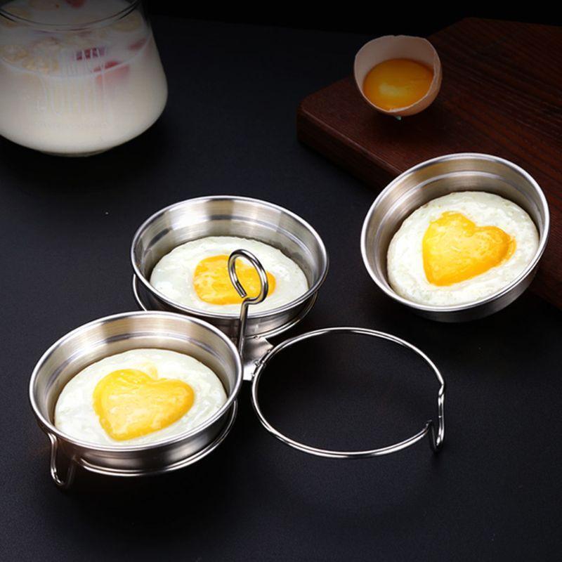 Stainless Steel Heart Egg Poacher Non-stick Eggs Poaching Pod Cooking Steamer