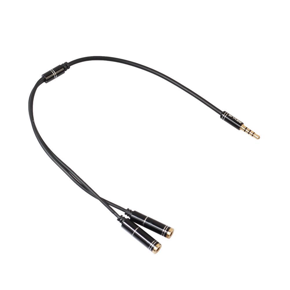 3.5mm Male to Headphone+Mic Audio Splitter Cable for Phone PC Tablet