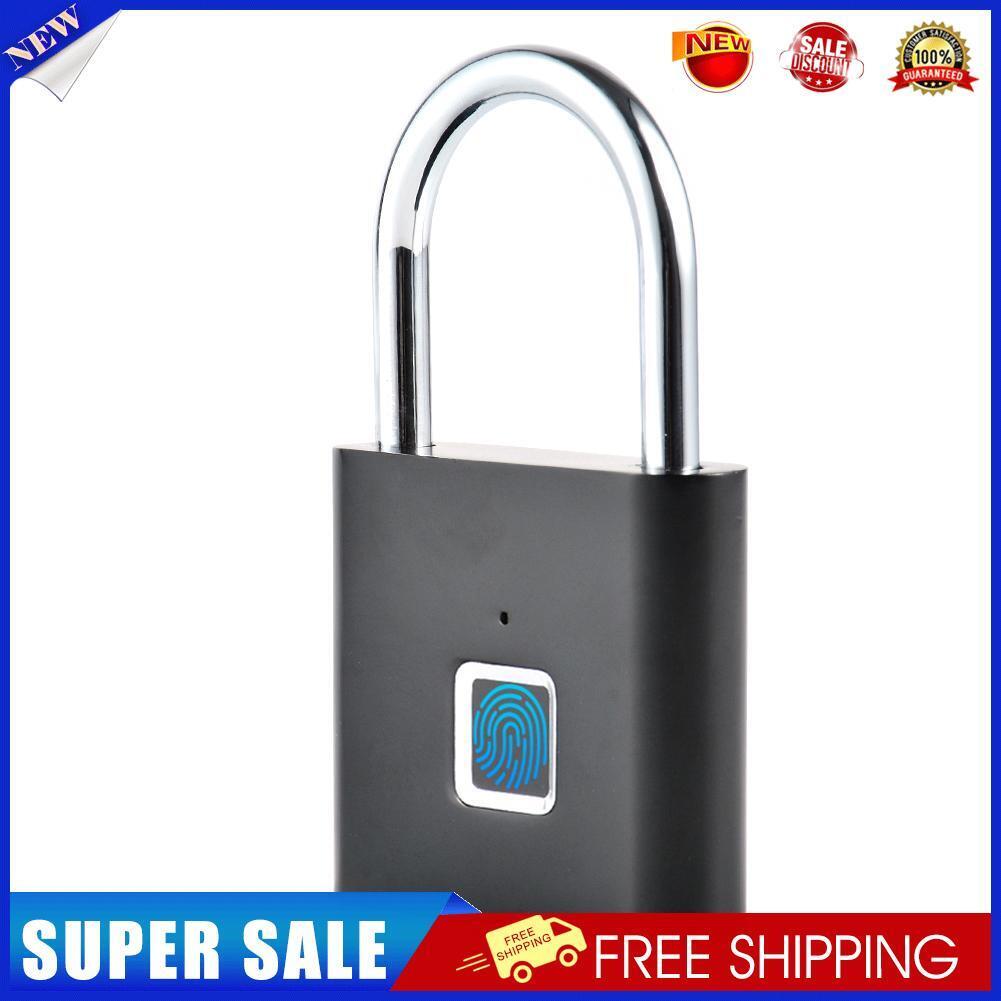 O10 Waterproof Smart Fingerprint Door Lock 0.5sec Unlock Padlock (Black)