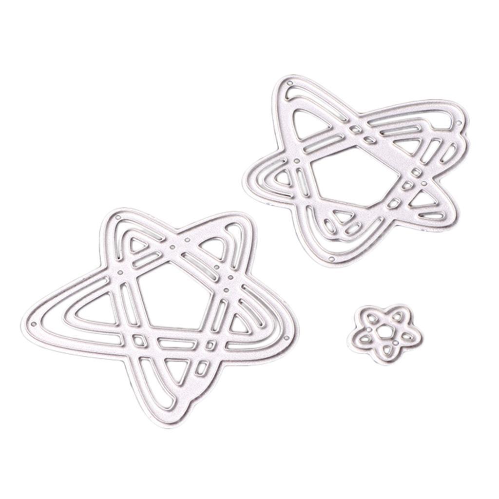 3 Pieces Star Shape Metal Cutting Dies for Scrapbook Photo Album Paper Craft