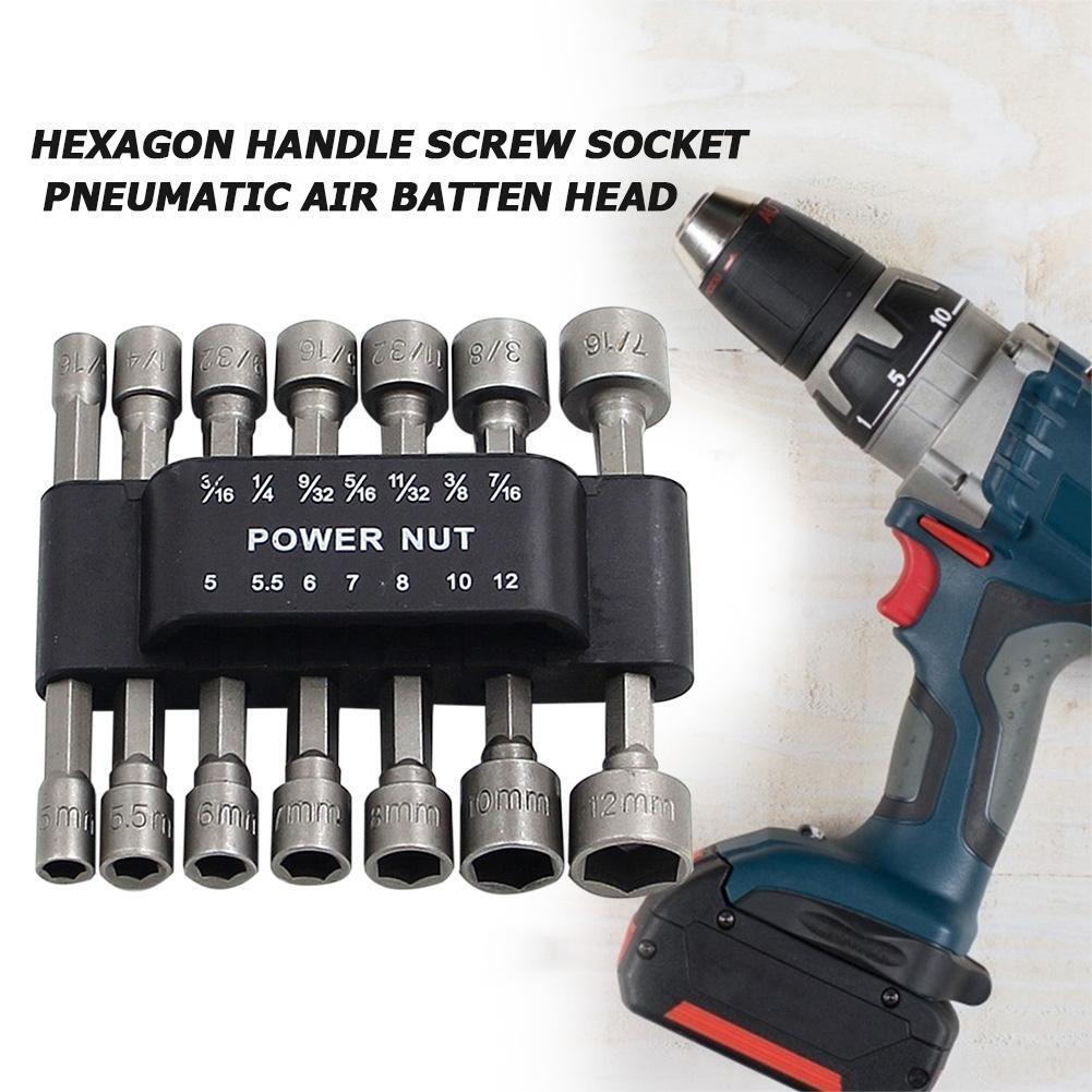 14pcs Strong Sleeve Wrench Hexagonal Handle Screw Sleeve Pneumatic Bits