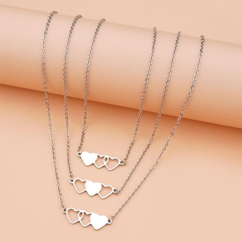 Best Friend Sister Necklace Matching Heart Pendants Jewelry Birthday Gifts