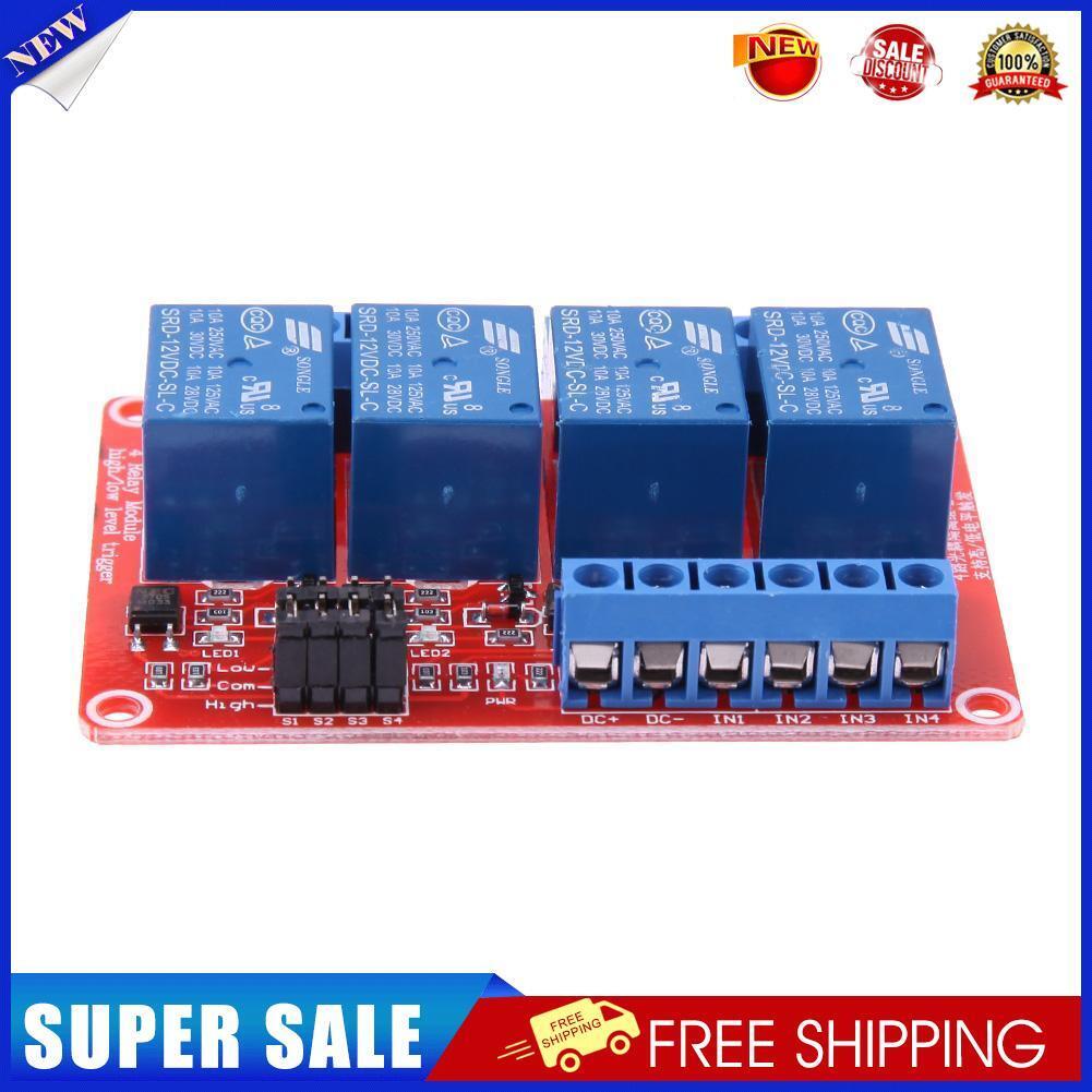 4-Channel 12V Relay Module with Optocoupler H/L Level Triger for Arduino