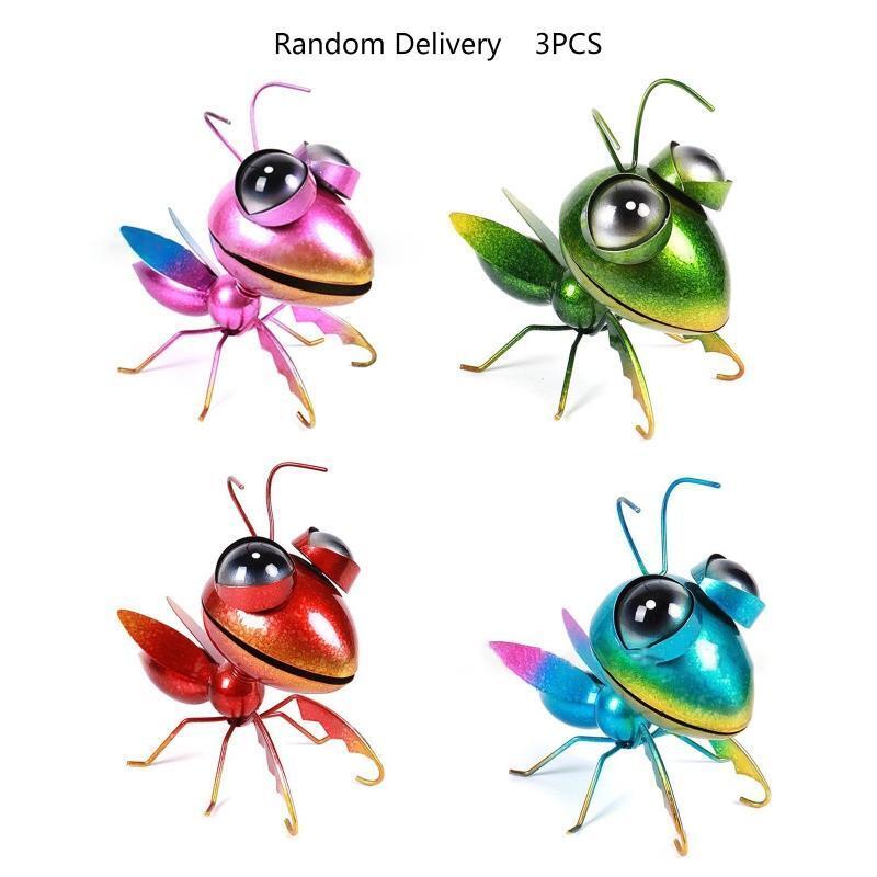 Wrought Iron Ant Wall Art Decor 3pcs/set Metal Insect Hanging Sculpture Ornament