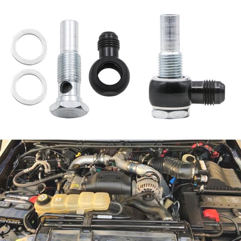 For 6AN x 1/4 NPSM 4L80E GM Turbo Transmission Oil Cooler 90Degree Banjo Fitting