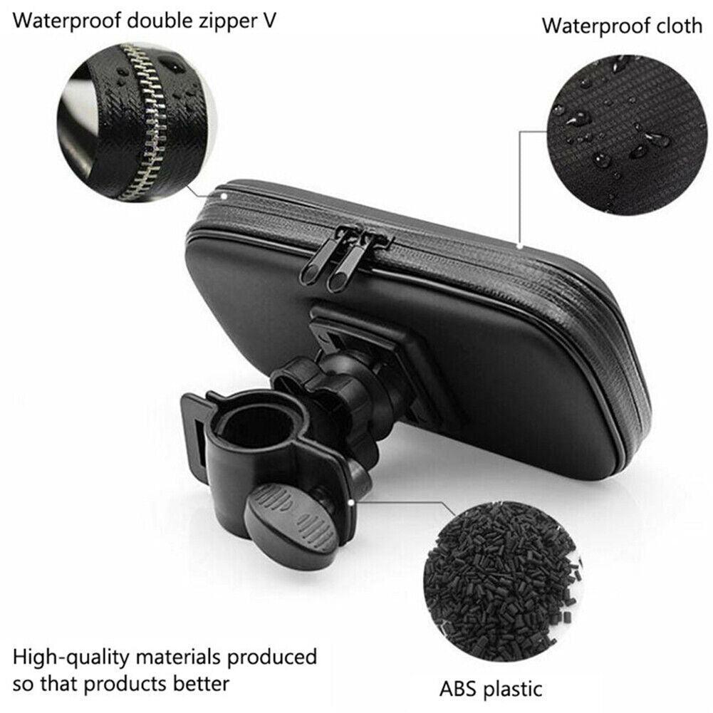 Bicycle Head Tube Cycling Bike Handlebar Cell Mobile Phone Holder Case (XL)