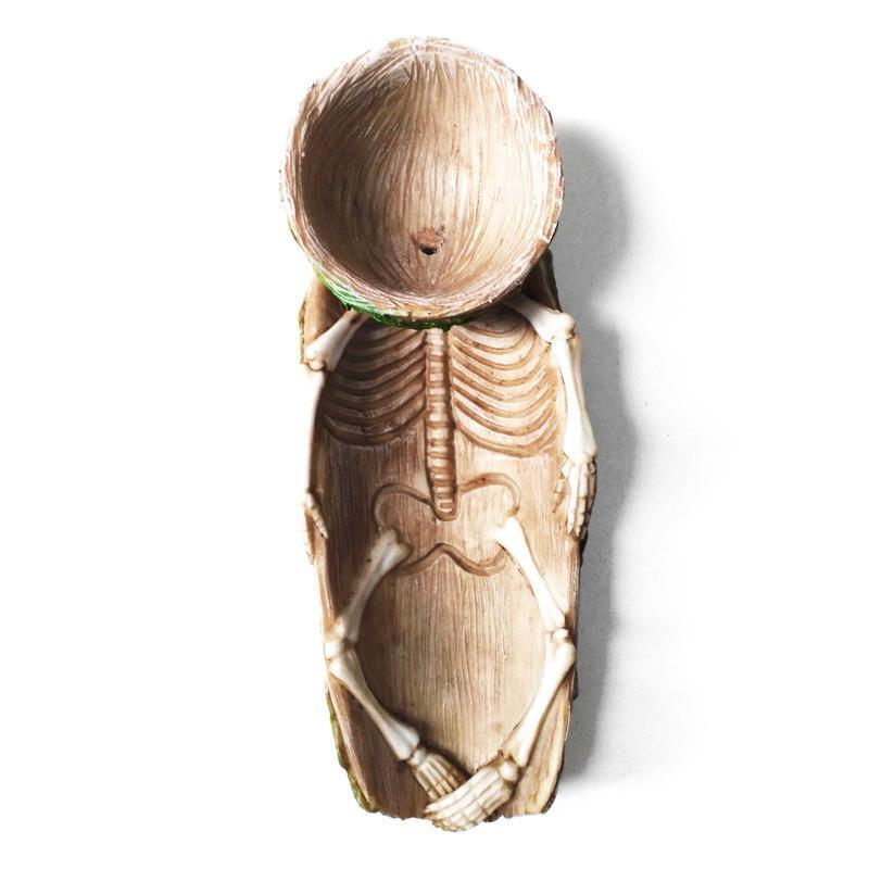 Skeleton Reptile Food Bowl Amphibian Pet Cage Rock Decoration Water Injection