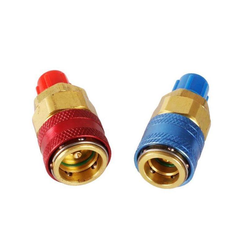 1 Pair Freon R134A H/L Car Quick Coupler Connector Brass Adapters Refrigerant